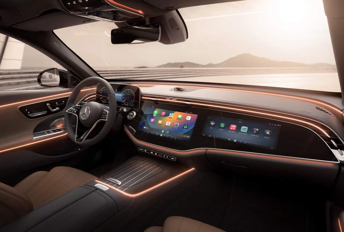 Interior tech dashboard in the 2026 Mercedes-Benz E-Class sedan